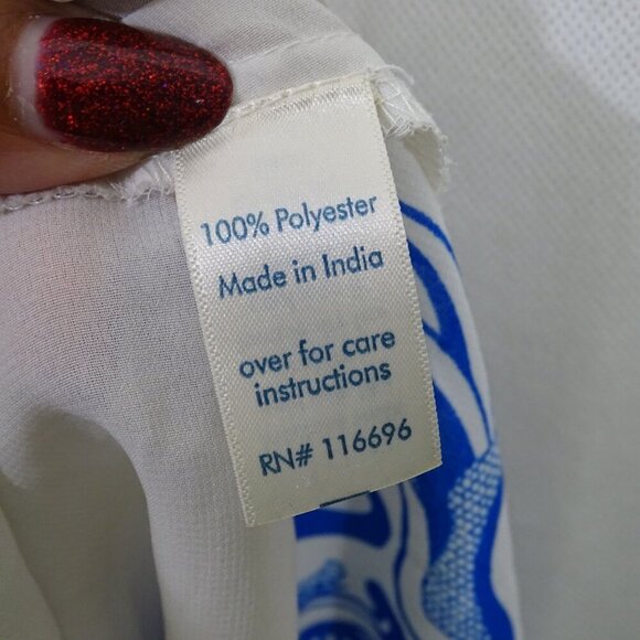 Between Me and You Blue White Sleeveless Sheer Tank Top Cami Women Size S - Picture 5 of 8